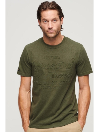 Superdry T-shirt EMBOSSED VL T SHIRT M1011749A THRIFT OLIVE MARL