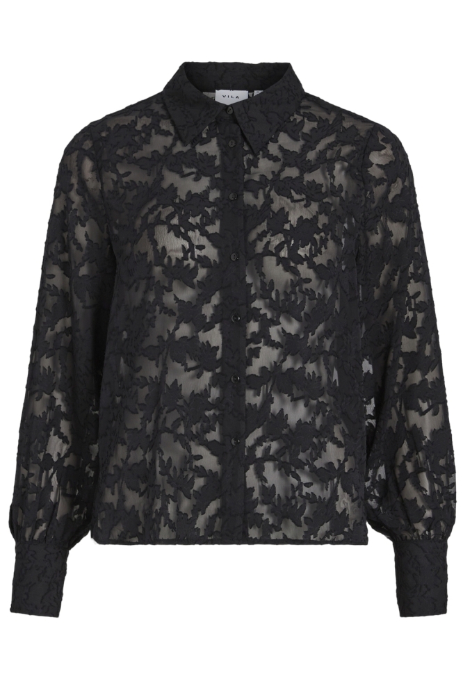 VIFLEMA NEW L/S SHIRT - NOOS 14095900 BLACK BEAUTY