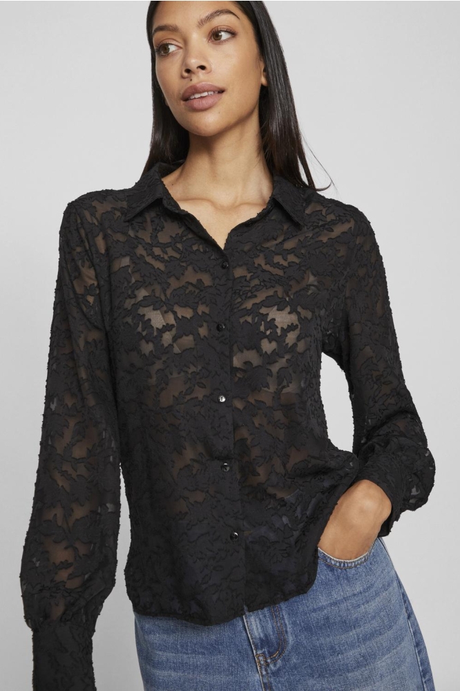 VIFLEMA NEW L/S SHIRT - NOOS 14095900 BLACK BEAUTY