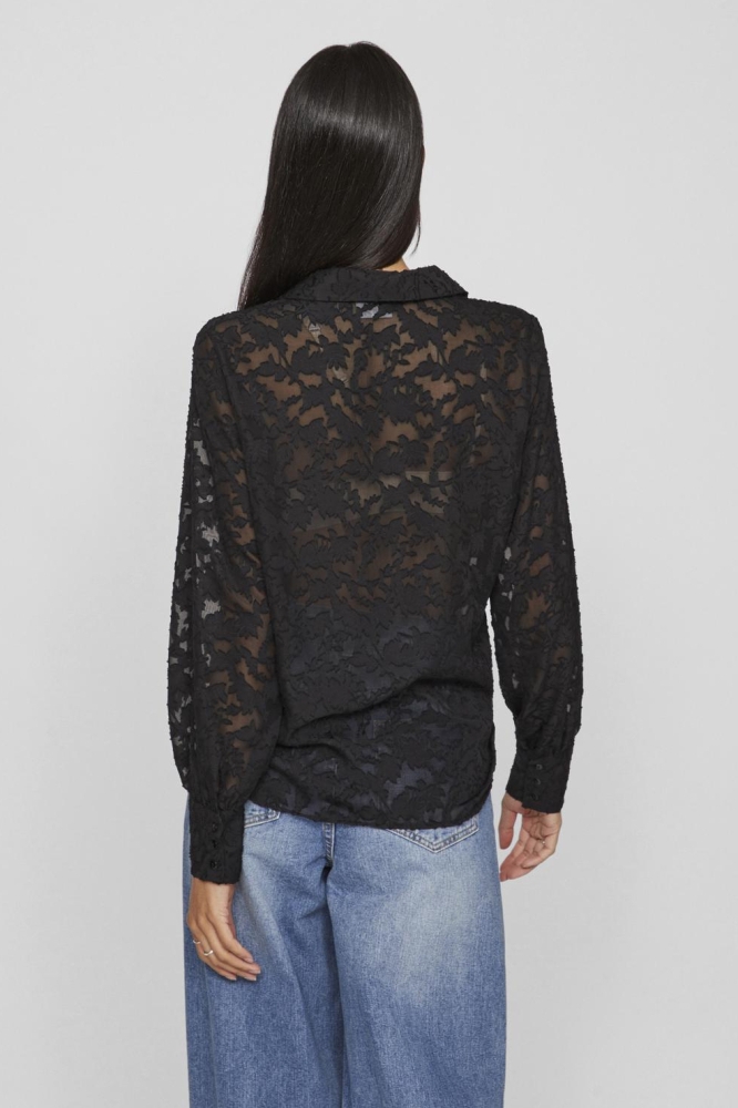 VIFLEMA NEW L/S SHIRT - NOOS 14095900 BLACK BEAUTY