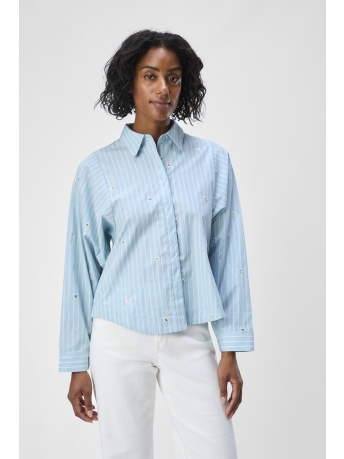 Object Blouse OBJHEDVIG L/S SHIRT 134 23044940 Airy Blue/White sand