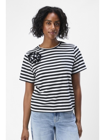 Object T-shirt OBJBEA SS RE T-SHIRT E DIV 23046186 WHITE/BLACK STRI