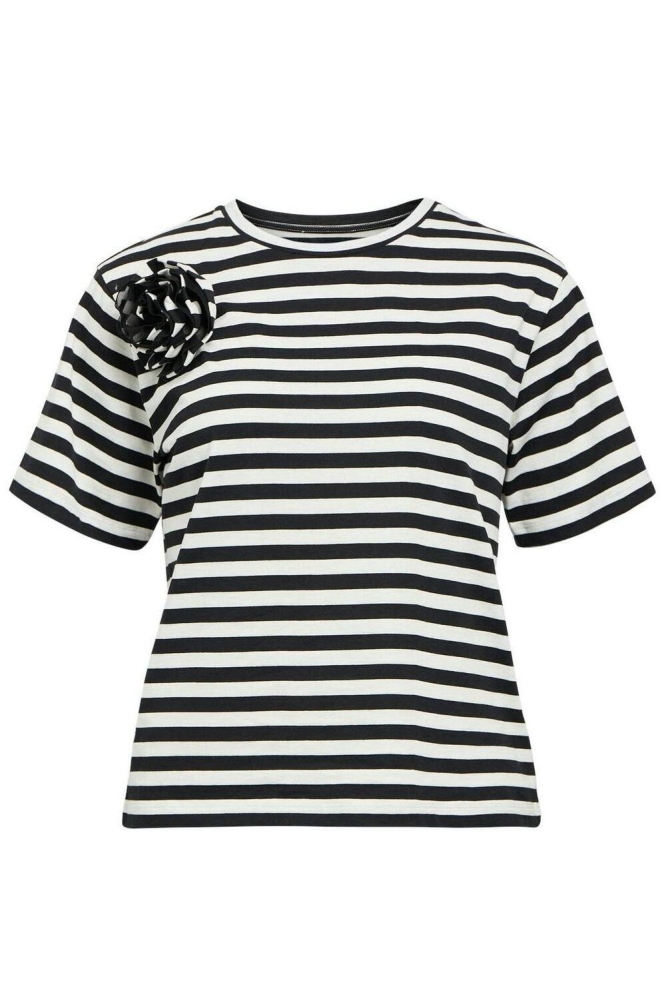 OBJBEA SS RE T-SHIRT E DIV 23046186 WHITE/BLACK STRI