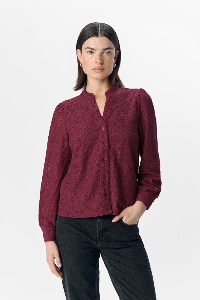 OBJFEODORA MARIKA L/S SHIRT NOOS 23043526 SANGRIA