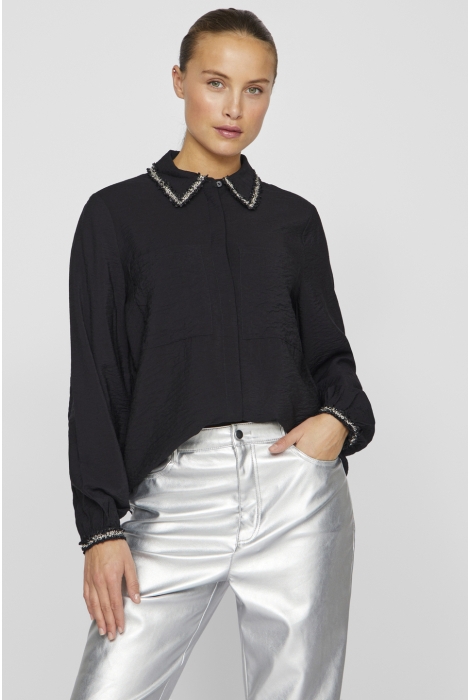 Vila vidogma o-neck ls detail shirt