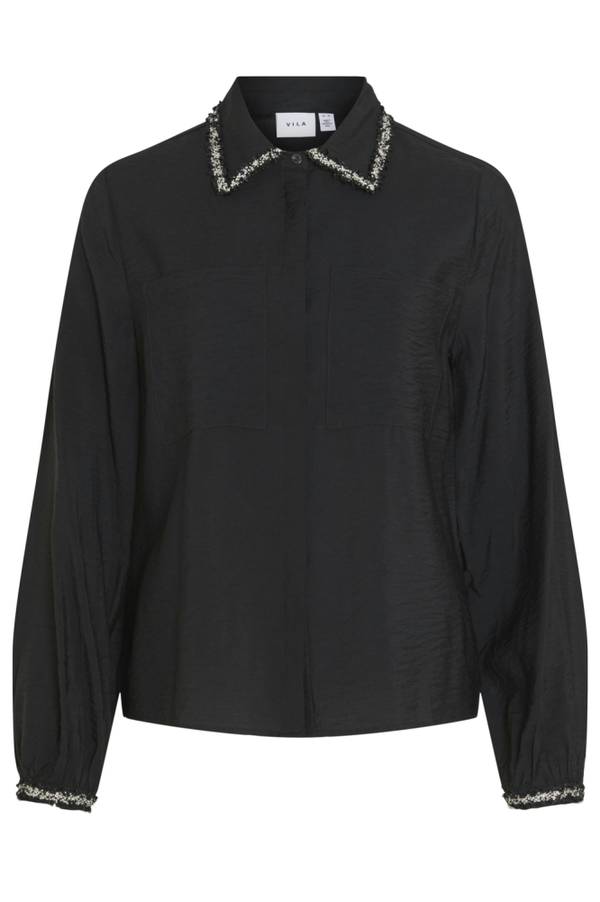 VIDOGMA O-NECK LS DETAIL SHIRT 14101545 BLACK BEAUTY