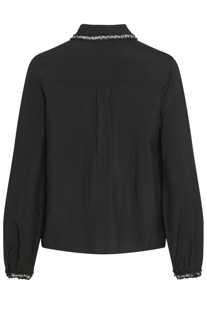 VIDOGMA O-NECK LS DETAIL SHIRT 14101545 BLACK BEAUTY