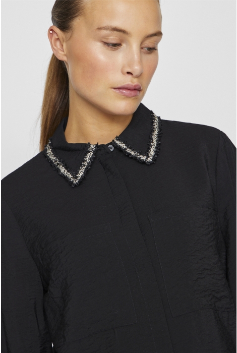 Vila vidogma o-neck ls detail shirt