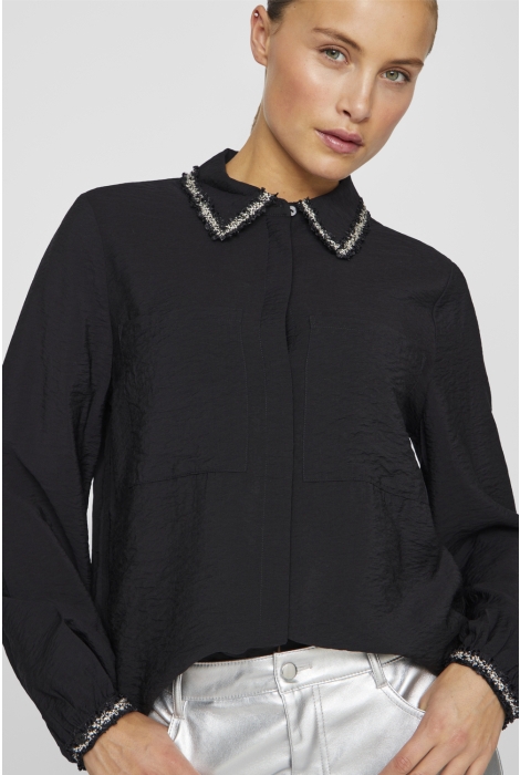 Vila vidogma o-neck ls detail shirt