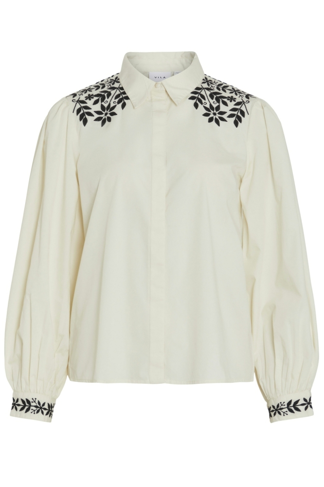 VICARIA L/S EMBROIDERY SHIRT/R 14100392 Birch/Black beau