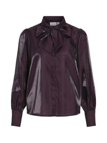 Vila Blouse VIKLARINA NEW L/S BOW SHIRT/R 14102516 PLUM PERFECT