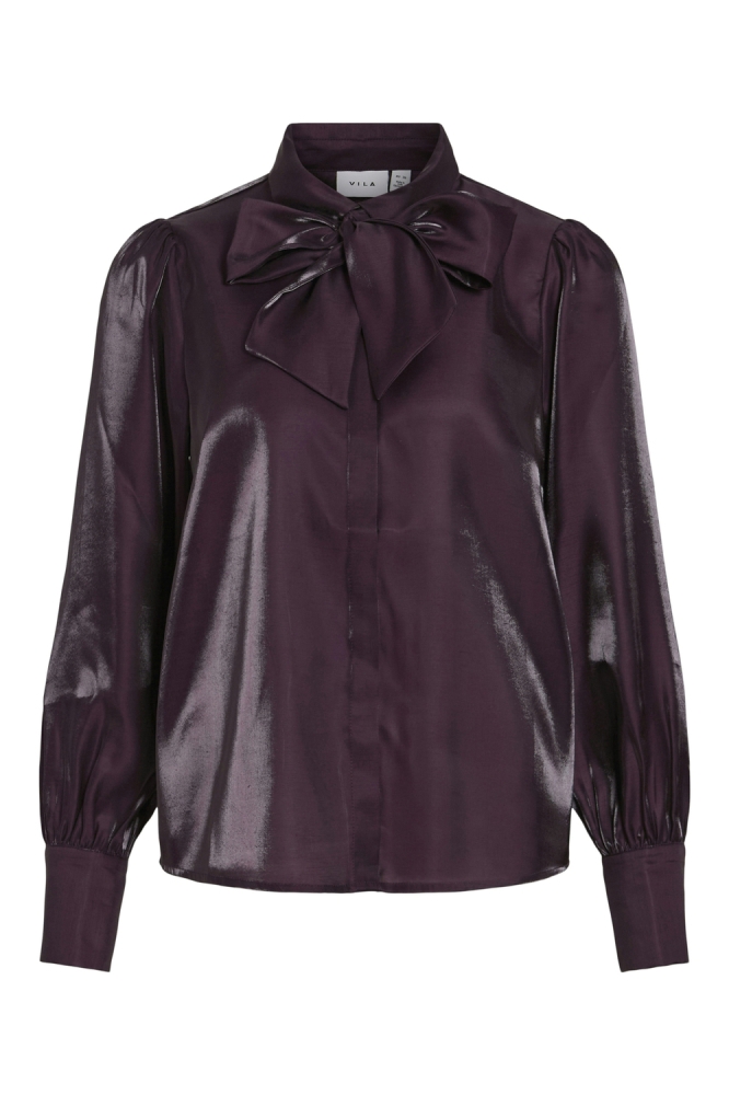 VIKLARINA NEW L/S BOW SHIRT/R 14102516 PLUM PERFECT