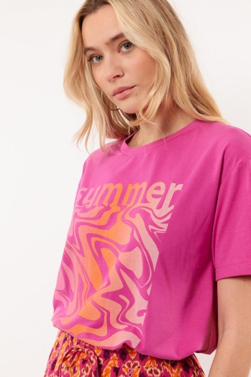 Fluresk T-shirt ISALEIGH T SHIRT 24ZQF17 305 BRIGHT PINK