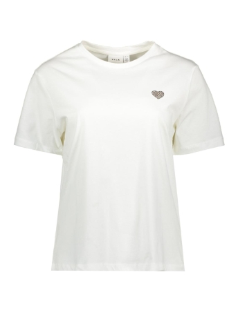 Vila T-shirt VISIVA S/S T-SHIRT 14106452 SNOW WHITE/LEOPARD