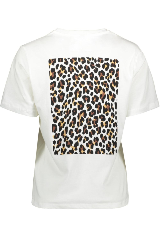 VISIVA S/S T-SHIRT 14106452 SNOW WHITE/LEOPARD