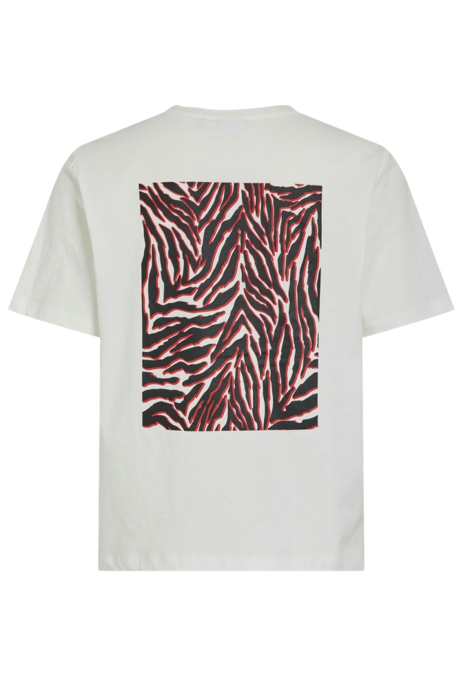 VISIVA S/S T-SHIRT 14106452 SNOW WHITE/ZEBRA