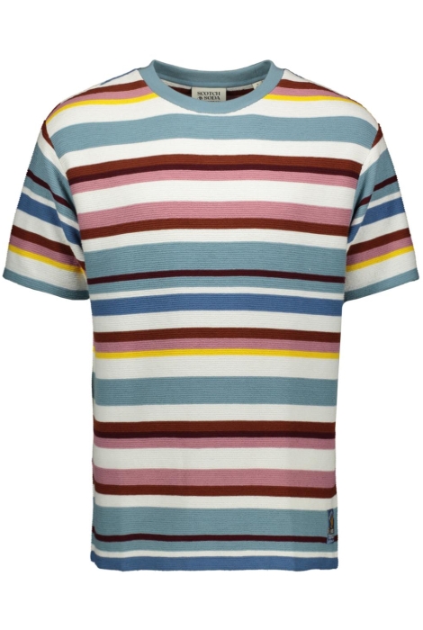 Scotch & Soda relaxed fit text striped t shirt