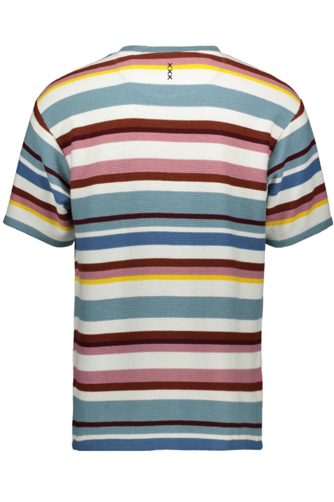 RELAXED FIT TEXT STRIPED T SHIRT 178497 260 MULTI STRIPE