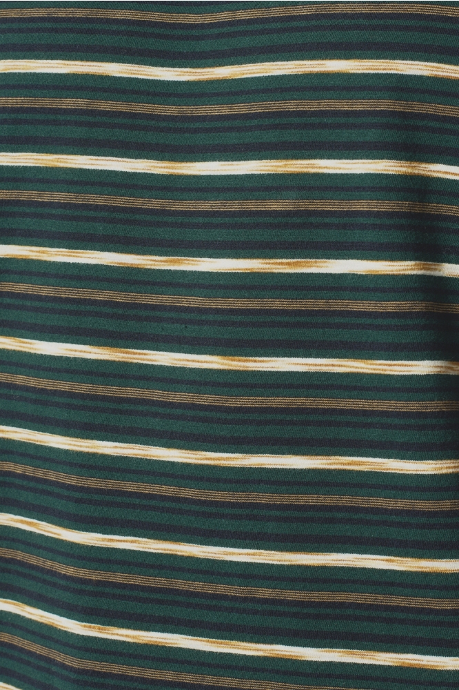 T SHIRT WITH ROUND NECK AND MULTICOLOR STRIPES 25350731 052 DARK GREEN