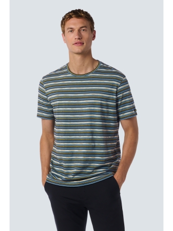 NO-EXCESS T-shirt T SHIRT WITH ROUND NECK AND MULTICOLOR STRIPES 25350731 130 CLOUD