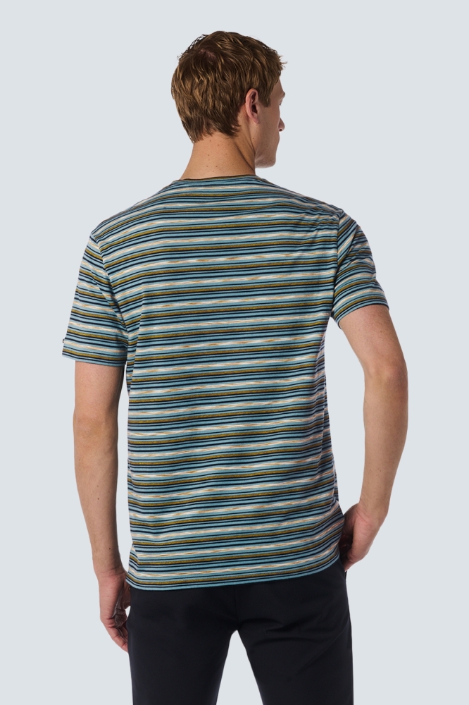 T SHIRT WITH ROUND NECK AND MULTICOLOR STRIPES 25350731 130 CLOUD