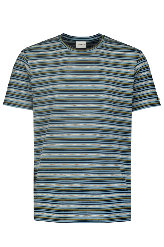 T SHIRT WITH ROUND NECK AND MULTICOLOR STRIPES 25350731 130 CLOUD