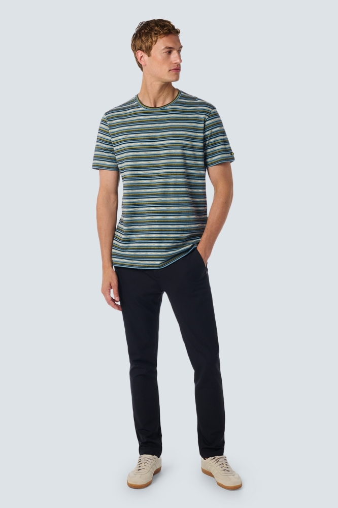 T SHIRT WITH ROUND NECK AND MULTICOLOR STRIPES 25350731 130 CLOUD