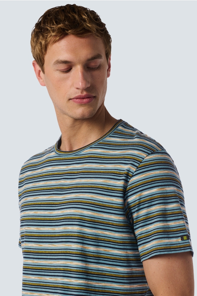 T SHIRT WITH ROUND NECK AND MULTICOLOR STRIPES 25350731 130 CLOUD