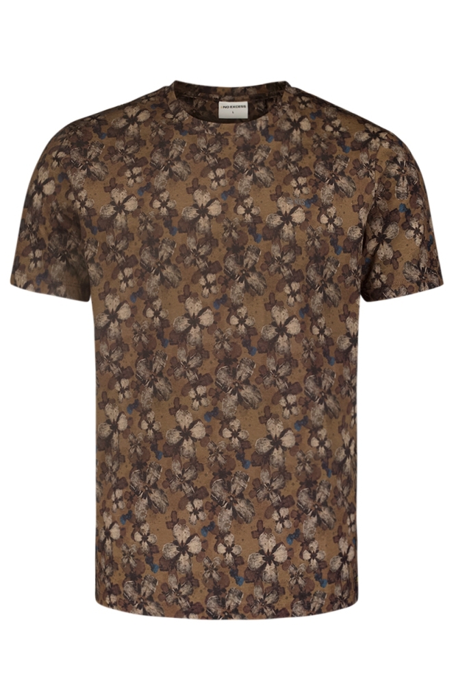 T SHIRT WITH FLORAL PRINT 25360777 043 KHAKI