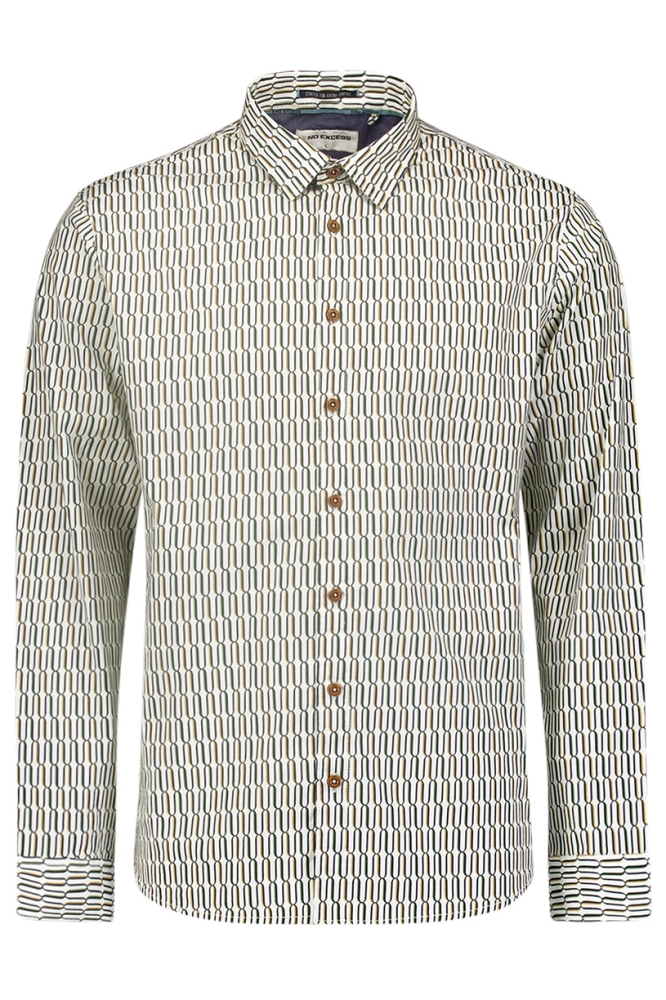 SHIRT WITH DYNAMIC ALLOVER PATTERN 25430711 010 WHITE