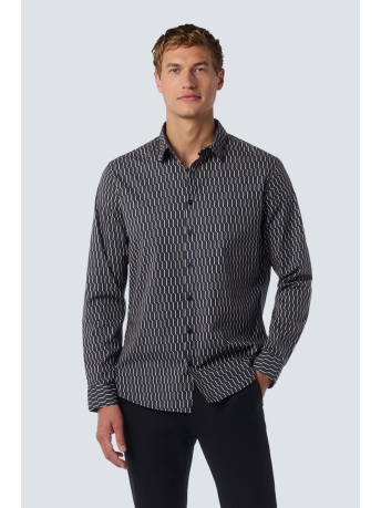 NO-EXCESS Overhemd SHIRT WITH DYNAMIC ALLOVER PATTERN 25430711 020 BLACK