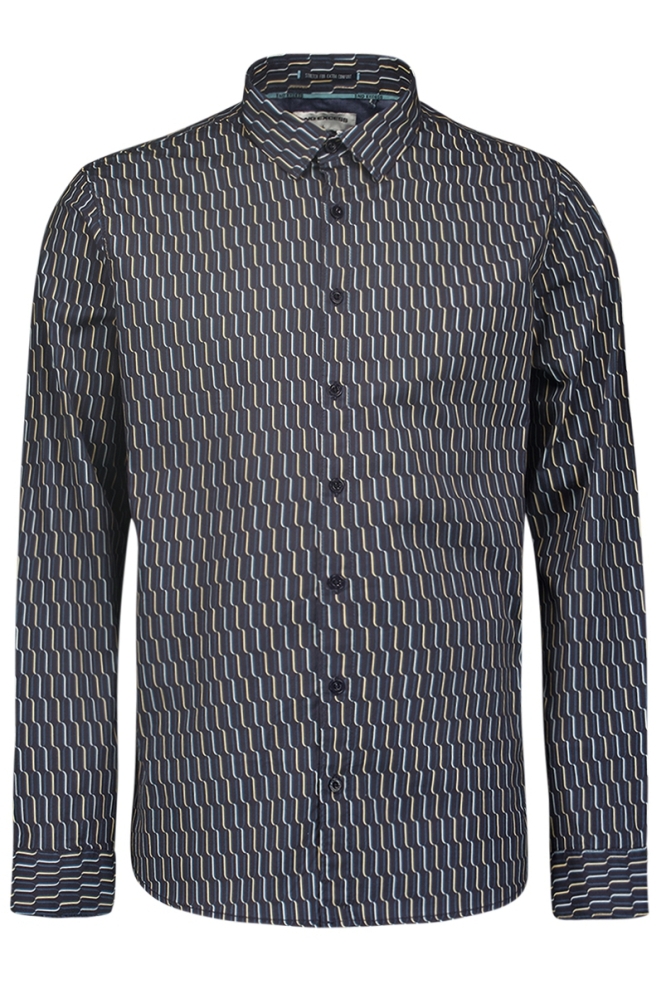 SHIRT WITH DYNAMIC ALLOVER PATTERN 25430711 020 BLACK