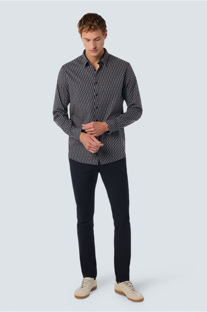 SHIRT WITH DYNAMIC ALLOVER PATTERN 25430711 020 BLACK