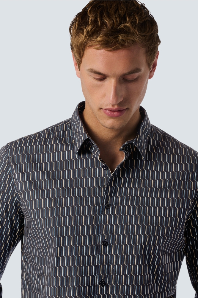 SHIRT WITH DYNAMIC ALLOVER PATTERN 25430711 020 BLACK