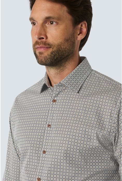 NO-EXCESS shirt stretch allover printed