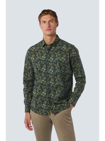 NO-EXCESS Overhemd SHIRT WITH FLORAL PRINT 25450733 052 DARK GREEN