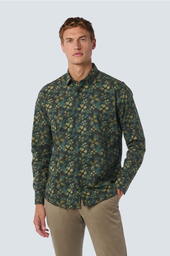 SHIRT WITH FLORAL PRINT 25450733 052 DARK GREEN