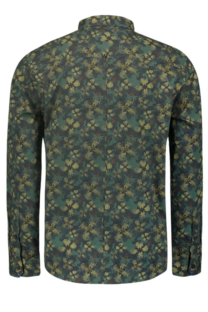 SHIRT WITH FLORAL PRINT 25450733 052 DARK GREEN