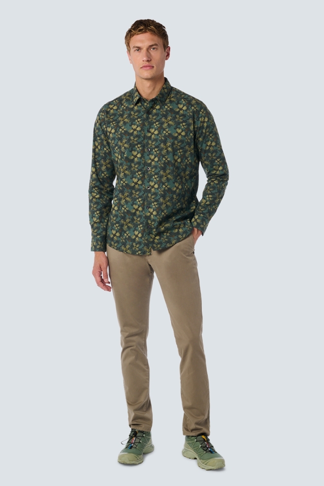 SHIRT WITH FLORAL PRINT 25450733 052 DARK GREEN