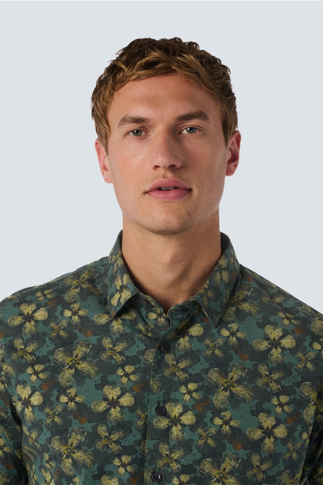 SHIRT WITH FLORAL PRINT 25450733 052 DARK GREEN