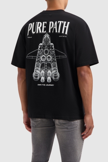 Pure Path T-shirt REGULAR FIT TSHIRTS CREWNECK SS 24030108 02 BLACK