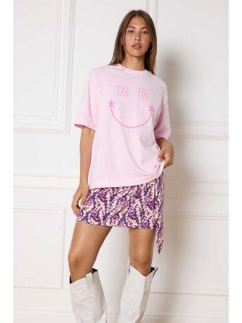 Refined Department T-shirt BRUNA KNITTED SMILEY T SHIRT R2407713459 300 SOFT PINK