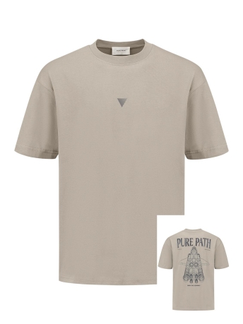 Pure Path T-shirt REGULAR FIT TSHIRTS CREWNECK SS 24030108 53 TAUPE