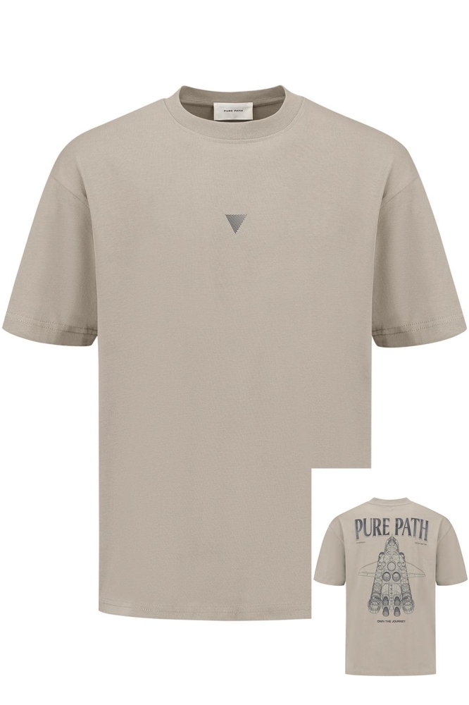 REGULAR FIT TSHIRTS CREWNECK SS 24030108 53 TAUPE