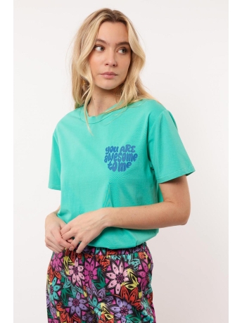 Fluresk T-shirt DELIYAH T SHIRT 24ZQF15 719 POOL GREEN