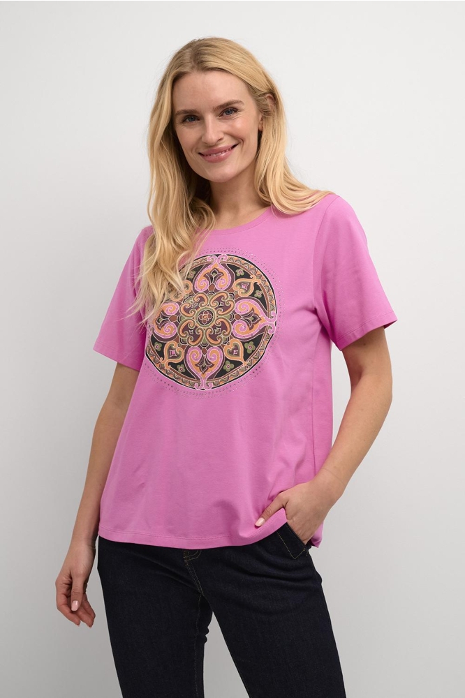 CUALFI GITH GRAPHIC T SHIRT 50110871 172627 PHLOX PINK