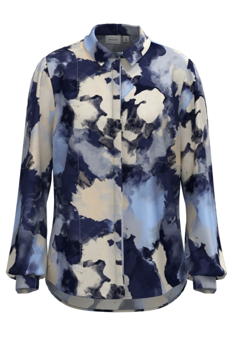 Vila viellette satin l/s shirt - noos