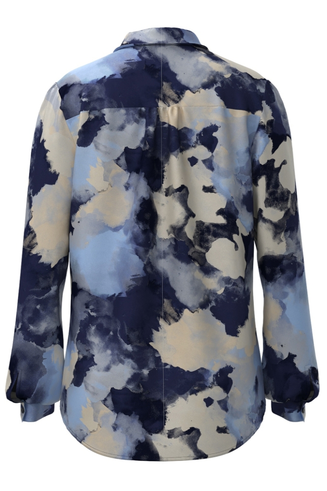 VIELLETTE SATIN L/S SHIRT - NOOS 14063320 NAVY BLAZER/LAKE