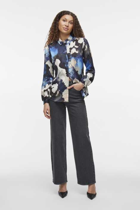 Vila viellette satin l/s shirt - noos