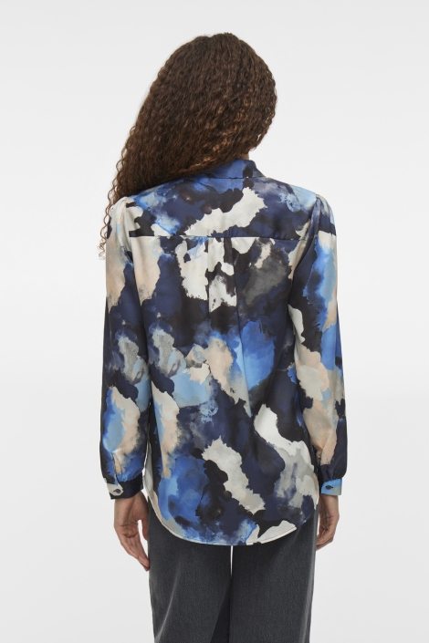 Vila viellette satin l/s shirt - noos